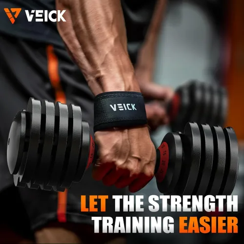 Vista 7 de VEICK Weight Lifting Wrist Straps for Weightlifting Hand Wraps Support Lifters Deadlift Straps for Gym Workout Strength Training Men Women (Pair)