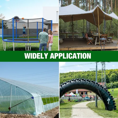 Vista 5 de Zonon Paquete de 6 anclajes de tierra de 18 pulgadas, hoja en espiral de anclaje de tierra, doble 3 pulgadas de ancho, juego de anclajes de columpio