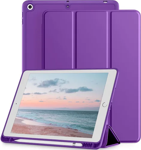 Vista 15 de Mastten - Compatible con funda para iPad de 9ª/8ª/7ª generación, para iPad de 10.2 pulgadas con soporte para lápiz, funda inteligente con soporte