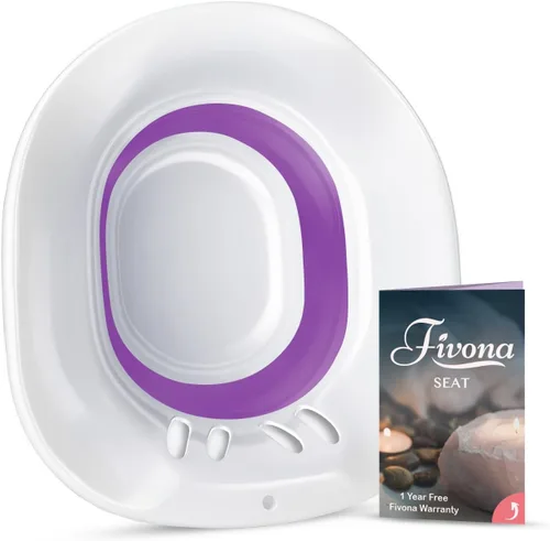 Fivona Baño de Asiento para Asiento de Inodoro Cuidado Posparto y Hemorroides - Asiento de Vapor Yoni - Cuenca Plegable para Remojo de Sal de Epsom