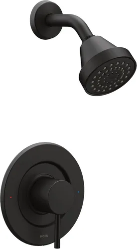 Vista 2 de Moen Align Negro Mate Posi-Temp Kit de Moldura de Ducha Moderna con Balance de Presión, Válvula Requerida, T2192BL Mate negro