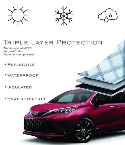 Vista 2 de Cubierta de nieve y escarcha para parabrisas automotriz de ajuste personalizado, protección de triple capa compatible con 2012, 2013, 2014, 2015