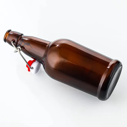 Vista 5 de SureSave Botellas de cerveza con tapa abatible fácil Juego de botellas de vidrio ámbar de 16 onzas con tapa hermética para kombucha, bebidas