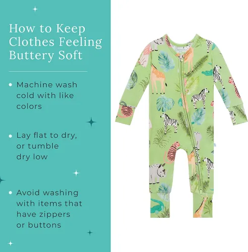 Vista 8 de Posh Peanut Pijama para bebé hecho de viscosa suave de bambú, ropa de bebé recién nacido, pijama de una pieza para niños
