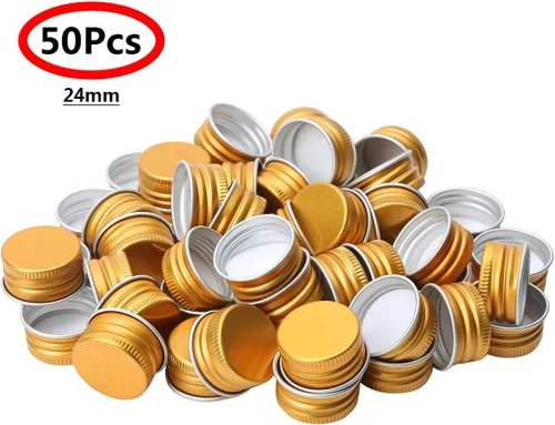 Vista 2 de Aislor Latas de aluminio Latas de acero redondas con tapa de rosca Latas de acero con tapa de tornillo Tapa de rosca Tapa de contenedores Tapa Oro