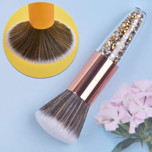 Vista 4 de Cepillo removedor de polvo para arte de uñas, mango de diamantes de imitación, cepillo limpiador de polvo, herramienta profesional de arte de uñas