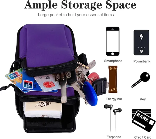 Vista 3 de Brazalete de correr para teléfono celular para iPhone 11 12 13 14 15 16e 16 17 Pro Max Xs X Xr 8 Plus SE Mini, Galaxy S26 S25 S24 S23 S22 Note 20