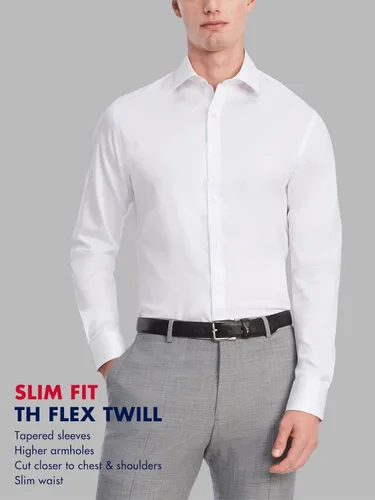 Vista 5 de Tommy Hilfiger Camisa de vestir para hombre Slim Fit Stretch Twill