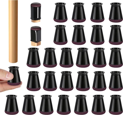 Vista 13 de 16 protectores de patas de silla para suelos de madera dura, almohadilla de fieltro de silicona para patas de muebles para proteger suelos