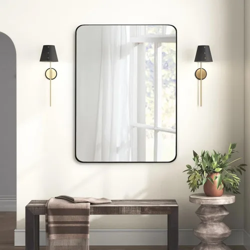 Vista 11 de CULER Espejo de pared de baño, espejo rectangular de vidrio templado moderno de 20 x 30 pulgadas para dormitorio, sala de estar, entrada