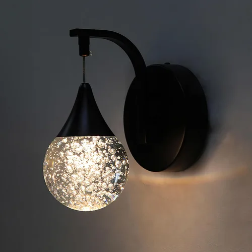Vista 11 de Sedelan Apliques de Pared de Cristal Luna, Iluminación LED Moderna de Pared, 5W Luz de Pared Regulable para Dormitorio Cabecera Baño Sala de Estar