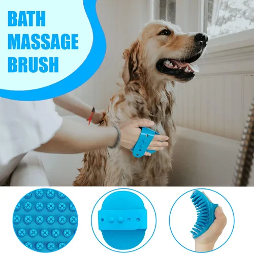 Vista 5 de Kit de cepillo para perros 5 en 1, cepillo para perros de pelo corto, kit de aseo para perros pequeños, peine desmenuzador y rastrillo desmenuzador