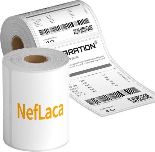 Rollo de etiquetas térmicas, etiqueta de envío de 4 x 6, etiqueta de correo NefLaca de papel de impresora de 4 x 6 pulgadas, etiqueta adhesiva