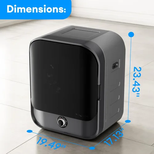 Vista 7 de TABU Secadora portátil de 2.6 pies cúbicos para lavandería, secadora de ropa portátil compacta de 110V con tambor de acero inoxidable y perilla