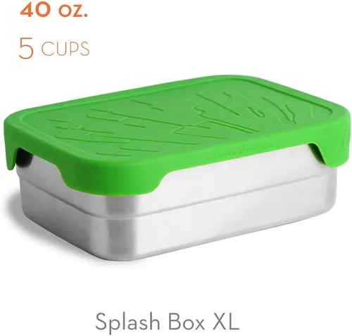 Vista 3 de ECOlunchbox Splash Box XL - Bento de acero inoxidable a prueba de fugas de 40 onzas con tapa de silicona apta para alimentos