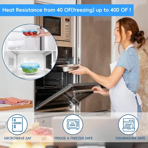 Vista 3 de 12 tapas elásticas de silicona para almacenamiento de alimentos, 6 especificaciones de cubierta de tazón de silicona reutilizable, adecuadas