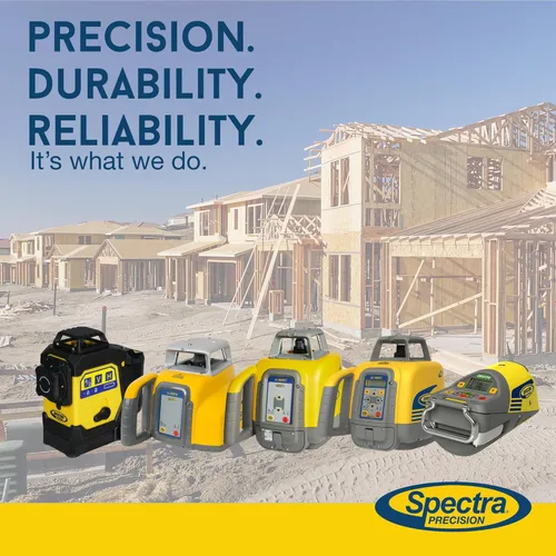 Vista 9 de Spectra Precision LL300N-2 Kit láser giratorio autonivelante con trípode, GR152 Professional - Caja del sistema - Varilla de grado (pulgadas)