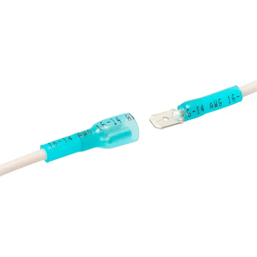 Vista 7 de HKS 100 conectores de pala hembra azul 16-14 AWG – Kit de conectores de cable de desconexión rápida eléctricos termorretráctiles – cobre rojo