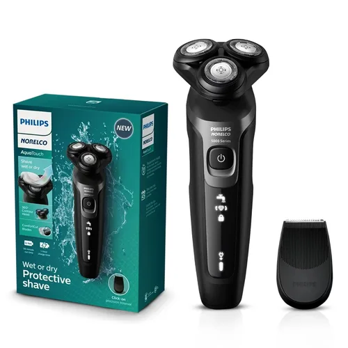 Philips Norelco - Afeitadoras eléctricas para hombres, afeitadora eléctrica recargable AquaTouch para hombre en húmedo y seco, con cuchillas de