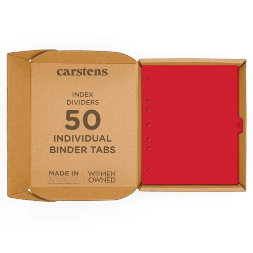 Vista 16 de Carstens - Heavy Duty Misc. Records Plastic Ring Binder Dividers, Side Tab, 1/9 Cut, Tab 5 Position, US Letter, Case of 50, (2616-59CS) - Ideal