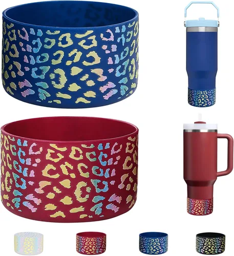 Vista 12 de WK IEASON 2 Piezas Protector de Base Boot para Vaso Stanley Quencher Adventure 40oz y Stanley IceFlow 20oz 30oz, Stealth Landing-2.83 pulgadas