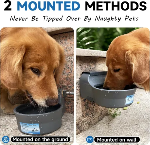 Vista 5 de Dispensador automático de agua para perros con soporte antivuelco, tazón de agua para perros al aire libre de 68 oz, comedero automático con recarga