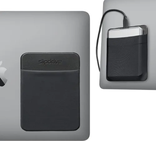 Vista 12 de Slipdrive - Funda de disco duro portátil para portátil - Unidad de disco duro HDD - Adhesivo reutilizable - Funda de transporte para disco duro Gris