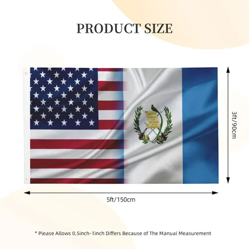 Vista 3 de Bandera de Guatemala América, 3 x 5 pies, decoración de doble cara para exteriores