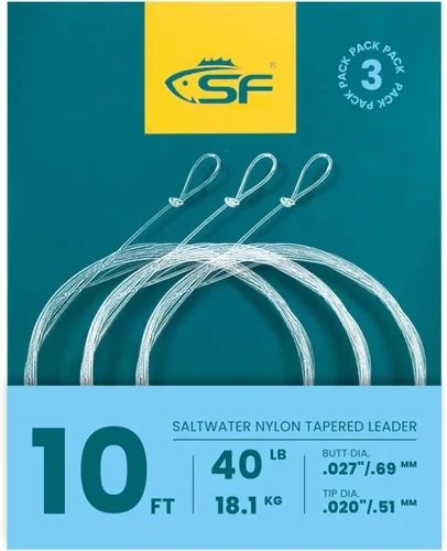 Vista 72 de SF Líder Cónico Pre-Atado con Lazo para Pesca con Mosca de Nailon Transparente para Trucha de Agua Dulce y Salada Bonefish Permit Lubina Salmón