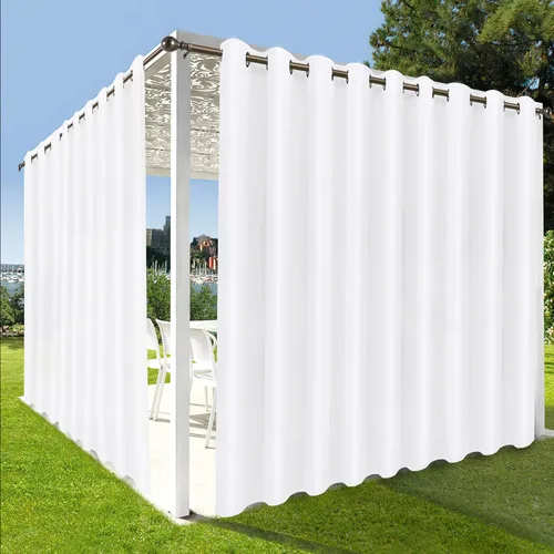 Vista 18 de OutdoorLines Cortinas impermeables para interiores y exteriores para patio – Panel de cortina de privacidad y bloqueo solar con ojales, resistente a