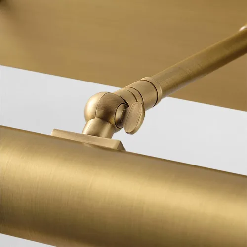 Vista 6 de Luz de imagen de latón para pared: 24 pulgadas, cableada, regulable, vintage, dorado, cepillado, galería, iluminación artística sobre marco