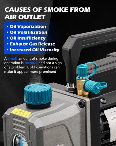 Vista 6 de Orion Motor Tech Juego de bomba de vacío y medidor de CA, kit de manómetro de bomba de vacío de 1/4 hp 3.5 cfm con 3 adaptadores de mangueras