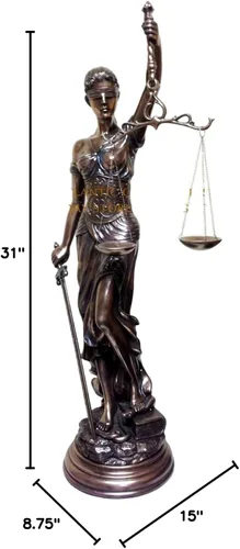 Vista 5 de Atlantic Collectibles - Figura decorativa griega de Dike La Justica Dike de 31 pulgadas de alto