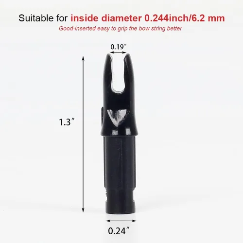 Vista 3 de SOPOGER 50 paquetes de flechas de arco con encoques - Insertos de flecha para flechas de carbono. Encoques de flecha de plástico de.244/6.20mm
