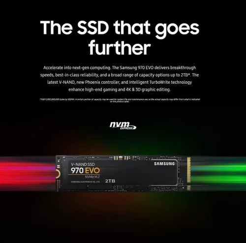 Vista 4 de SAMSUNG (MZ-V7E500BW) 970 EVO SSD 500GB - Unidad interna de estado sólido con interfaz M.2 NVMe con tecnología V-NAND, negro/rojo