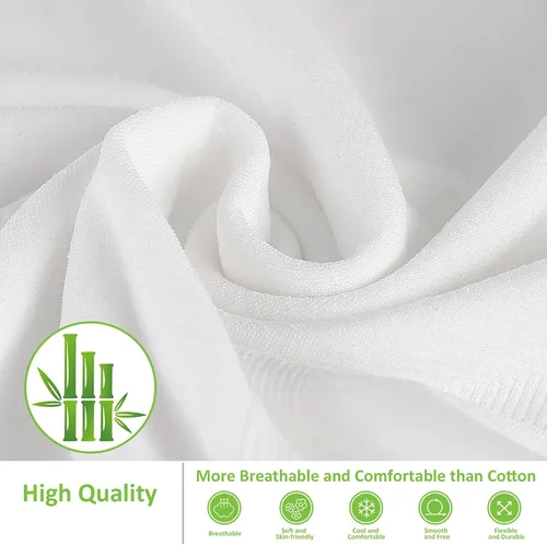 Vista 3 de +MD Camiseta interior de manga corta para mujer, camiseta de bambú moldeadora, cuello redondo, camiseta básica sin costuras, Blanco