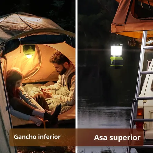Vista 5 de LE Luz LED portátil de 1000 LM, atenuable, linterna para acampar de 4 modos, resistente al agua, lámpara que funciona a batería para el hogar