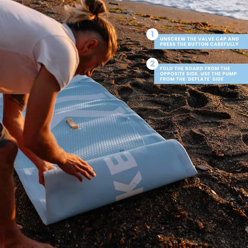 Vista 7 de HUIIKE Bomba manual de tabla de remo con bomba manual de doble acción de 15 PSI, bomba de mano estable para paddleboard, bomba de mano