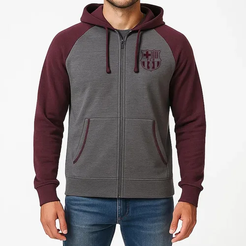 Icon Sports - Sudadera con capucha con cremallera del equipo oficial de fútbol - Unisex para adultos - 08ZH Gris