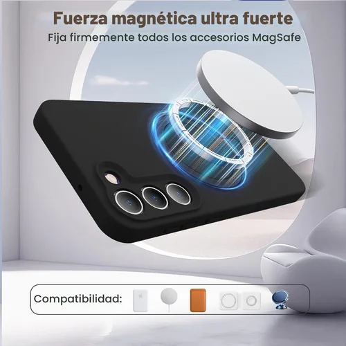 Vista 3 de SKYLMW Funda para Samsung Galaxy S23 con soporte, color negro