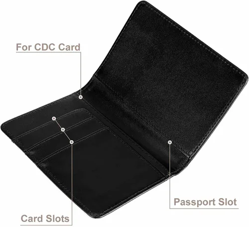Vista 7 de Leather Passport Holder RFID Blocking Passport Wallet Travel Documents Protector with Credit Card Slots
