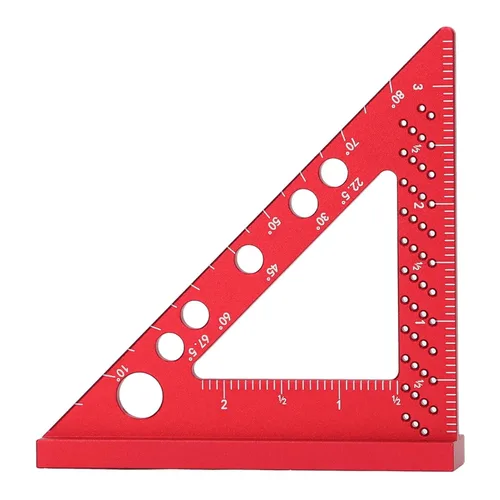 Vista 3 de Transportador cuadrado, alta multiusos, básculas transparentes carpintero, cuadrado, aleación de aluminio, herramienta de medición para bricolaje