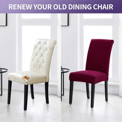 Vista 70 de Joccun - Juego de 2 fundas para sillas de comedor, fundas elásticas para sillas de comedor, fundas de asiento para sillas de comedor, funda de Negro