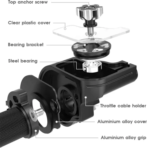Vista 4 de Throttle Grip Throttle Cable Motorcycle 22mm Universal CNC Aluminum Accelerator Throttle Twist Grips Handlebars for KLX CR CRF EXC XR TTR CB SSR ATV