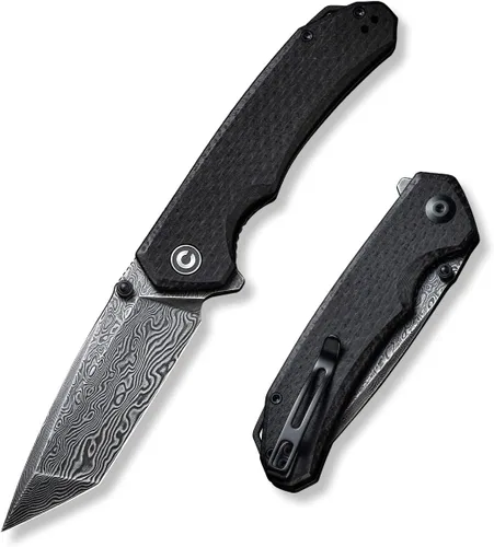 Vista 12 de CIVIVI Brazen Cuchillo de Bolsillo Plegable, Hoja Lisa Tanto D2 de 3.5 Pulgadas, Cuchillo G-10 para Acampar y Senderismo al Aire Libre con Tetones