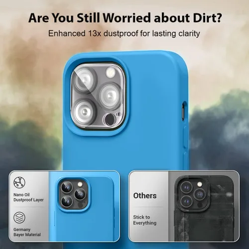 Vista 4 de LOVE 3000 Funda compatible con iPhone 13 Pro de 6.1 pulgadas (2021), goma de silicona líquida de alta calidad, forro de microfibra suave
