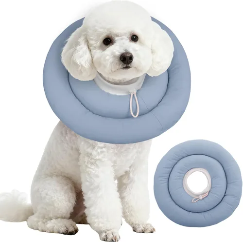 Vista 27 de IDOMIK Collar de recuperación para perro, cono suave impermeable para perro después de la cirugía, cómodo collar isabelino protector alternativo
