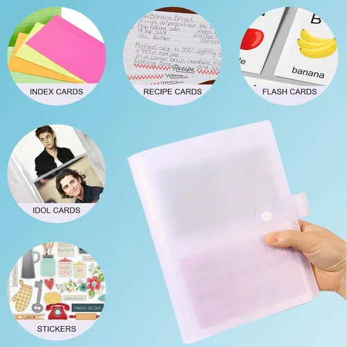 Vista 5 de BetterJonny - Organizador de tarjetas de índice de 3 x 5, tarjetas de índice de plástico transparente, bolsas organizadoras de libros, soporte
