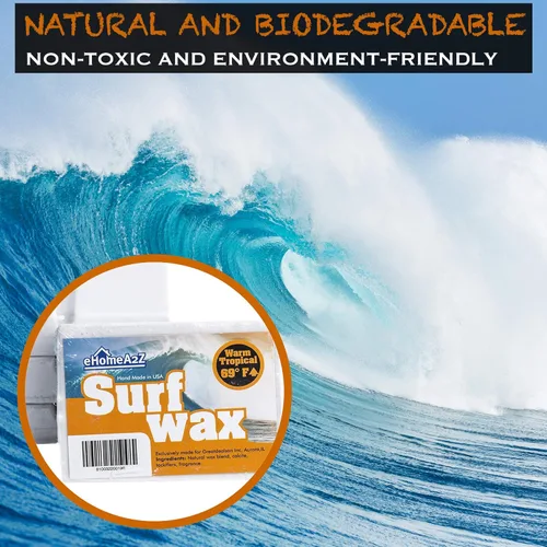 Vista 2 de EHOMEA2Z Cera de surf cálida tropical caliente de alto rendimiento todo natural Bump Mango Aroma Surfwax Surf Tabla de surf Skimboard Agua pegajosa