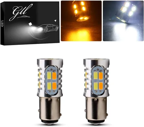 Grandview 2 bombillas LED súper brillantes de 400 lm, 1157 BAY15D, intermitentes ámbar/blanco, 5730, 20SMD, 12 V, luz de repuesto LED 7528 1196 1016